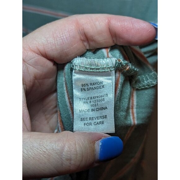 HEART & HIPS Bodysuit Striped Light Green Women's Size Large - Picture 8 of 12